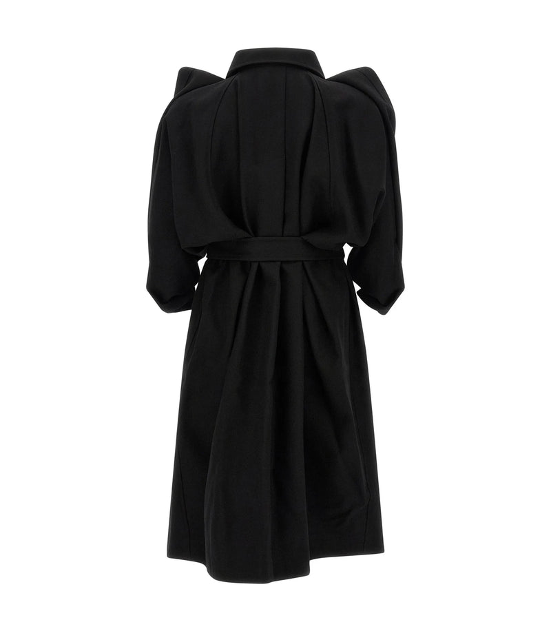 Issey Miyake Wrap Coat in black, Wool — view 2