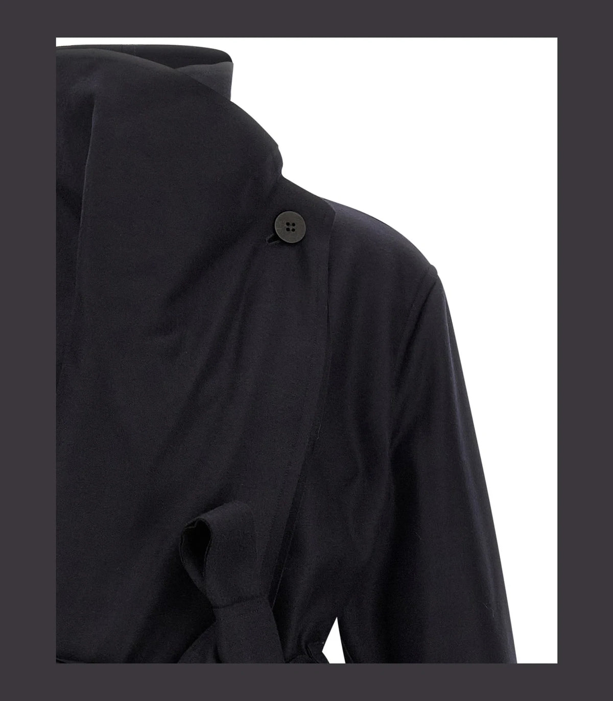 Issey Miyake Wrap Coat in black, Wool — view 3