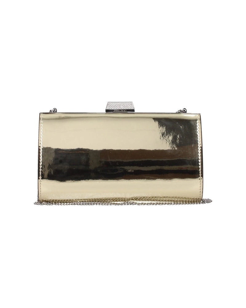 Jimmy Choo Gold Leather Clutch Bag 