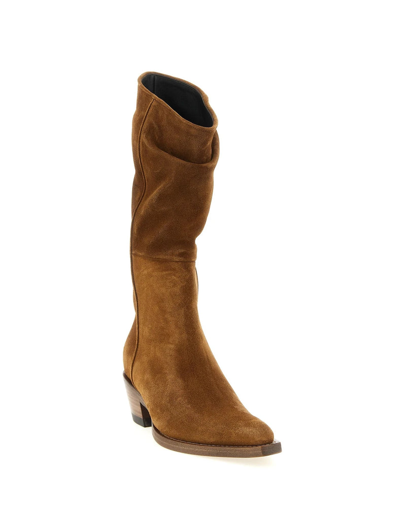 Khaite Chelsea Boots in brown, Calfskin Leather — view 2