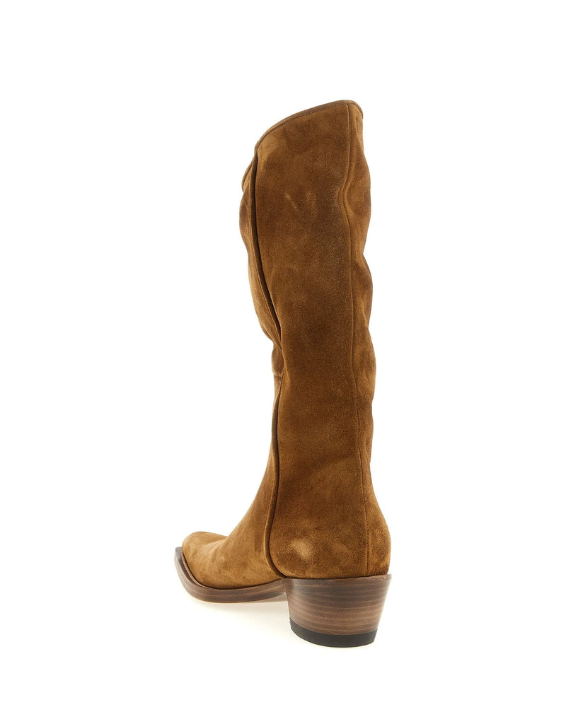 Khaite Chelsea Boots in brown, Calfskin Leather — view 3