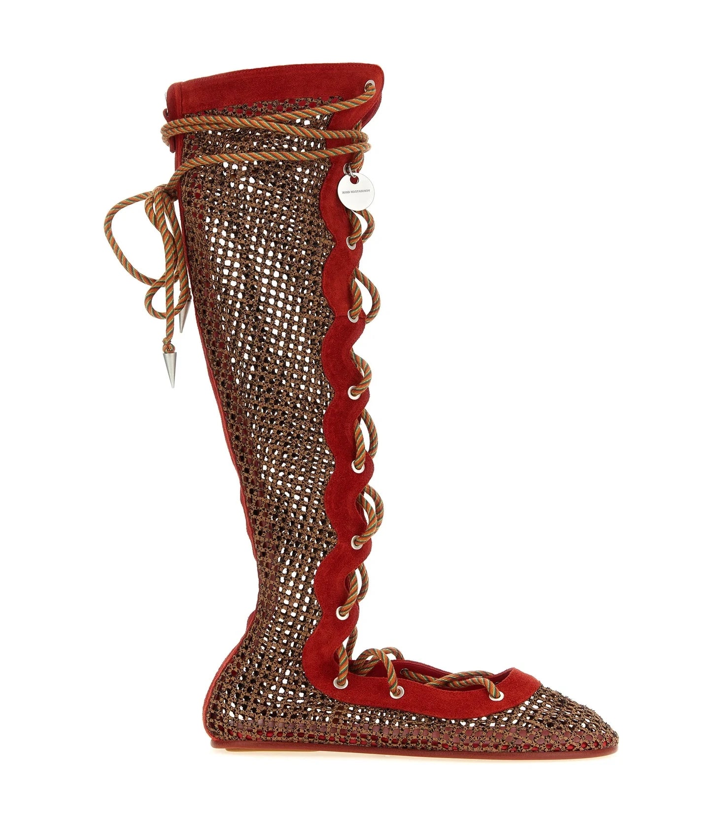 Kiko Kostadinov Knee High Boots in red, Polyester