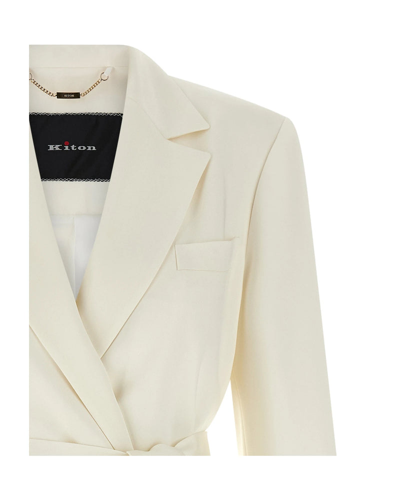 Kiton Blazer in white, Silk — view 3