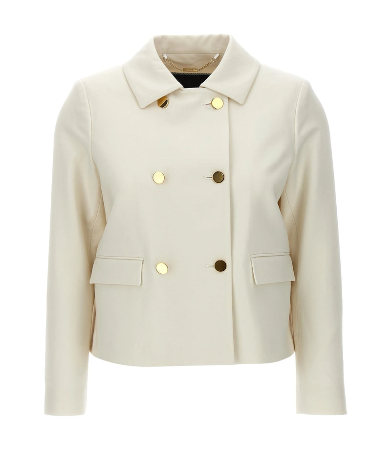 Kiton Bolero Jacket in white, Virgin Wool