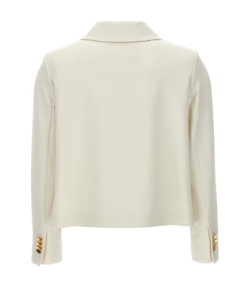 Kiton Bolero Jacket in white, Virgin Wool — view 2