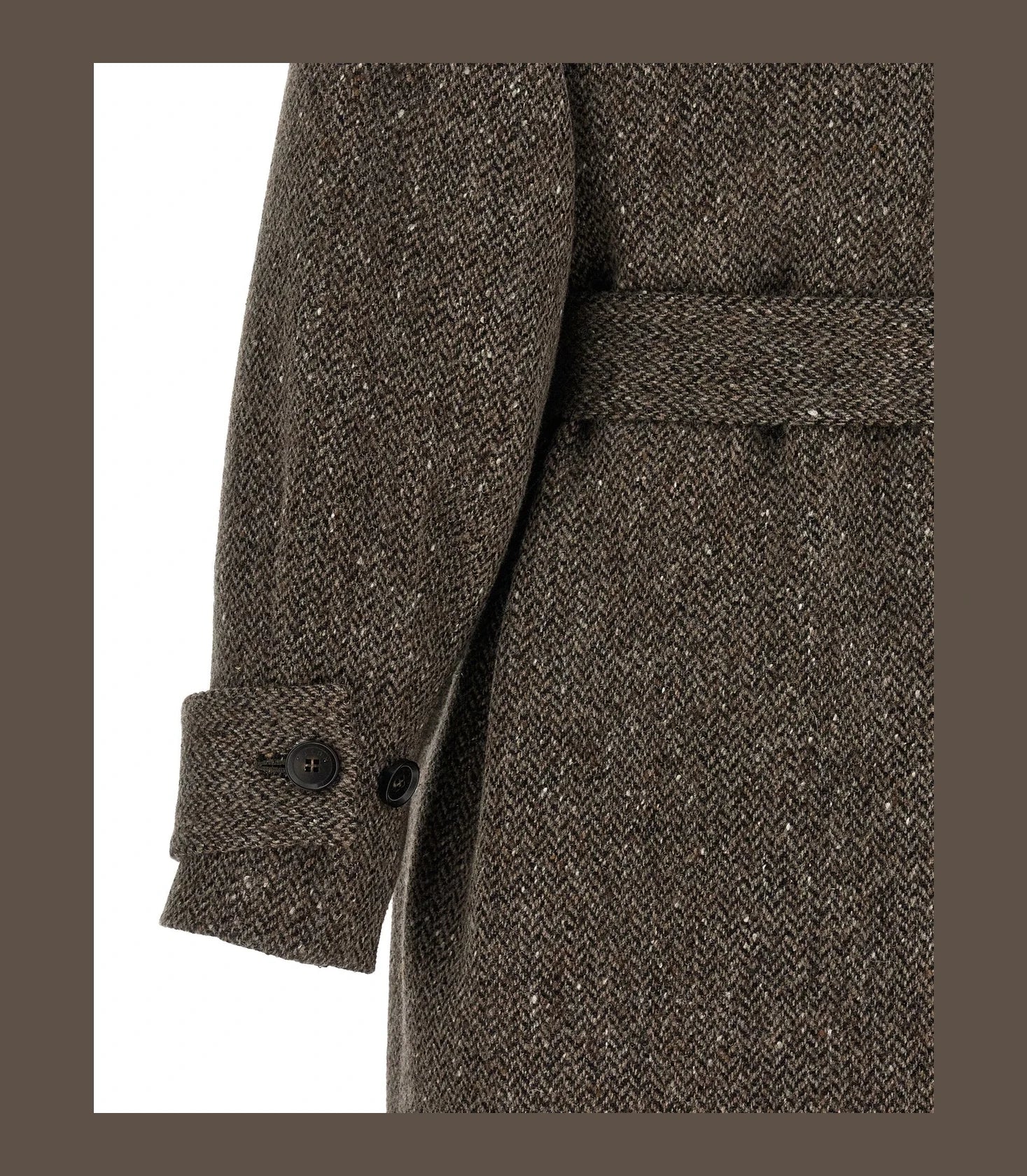 Kiton Wrap Coat in brown — view 4