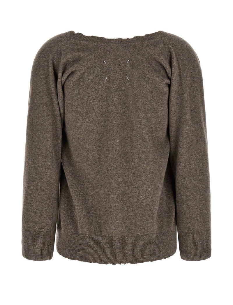 Maison Margiela Sweater in brown, Virgin Wool — view 2
