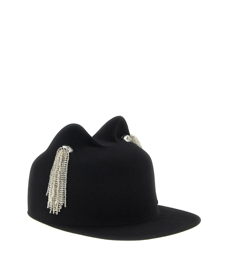 Maison Michel Cloche Hat in black, Wool Felt — view 2
