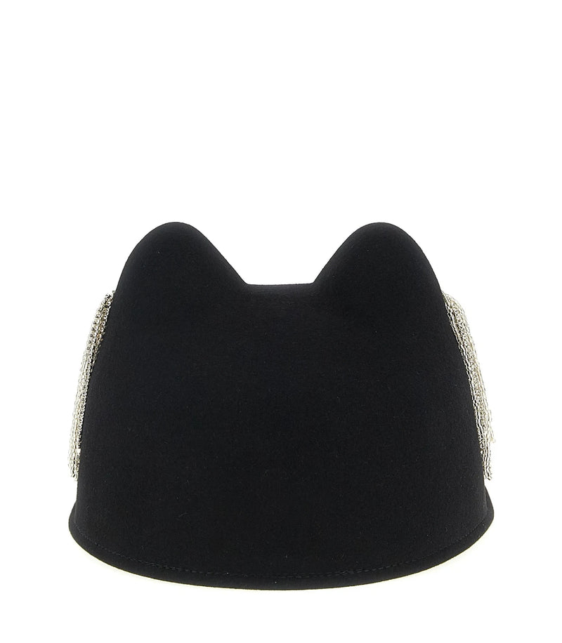 Maison Michel Cloche Hat in black, Wool Felt — view 3