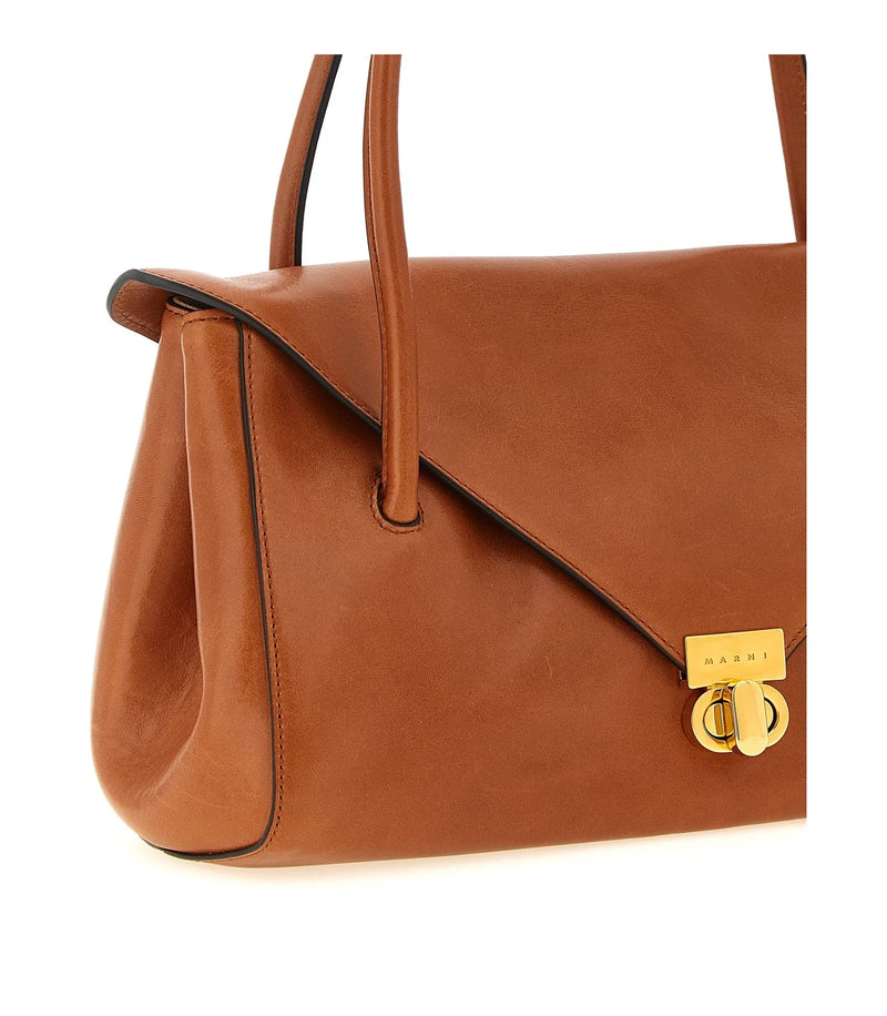 Marni Shoulder Bag in brown, Calfskin Leather — view 3