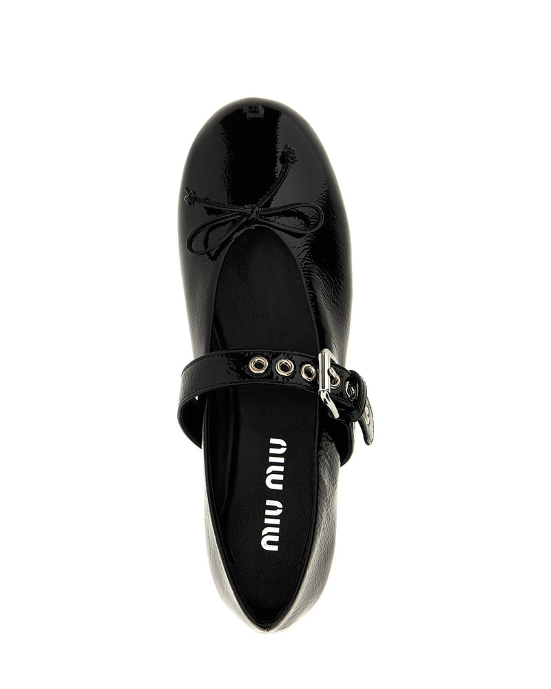 Miu Miu Ballet Flats in black, Calfskin Leather — view 4