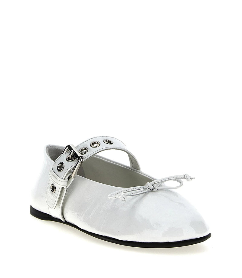 Miu Miu Ballet Flats in white, Calfskin Leather — view 2