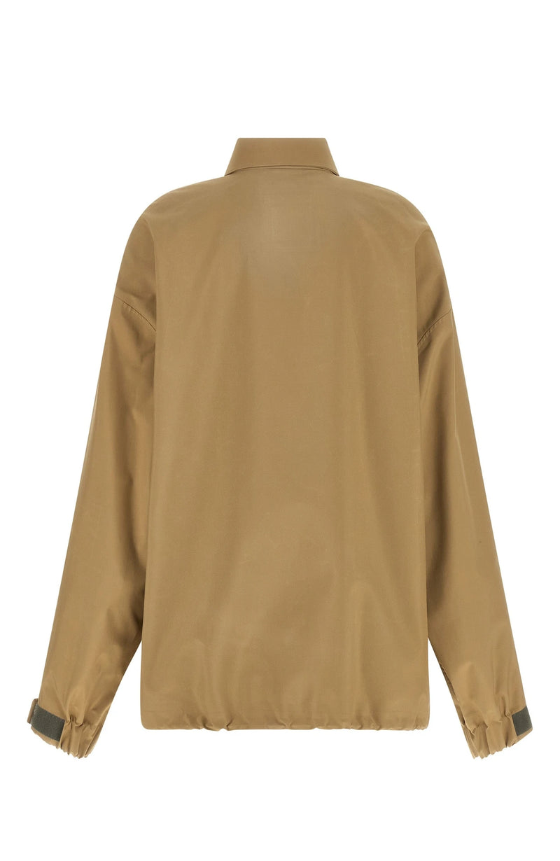Miu Miu Bomber Jacket in beige, Recycled Polyester — view 2