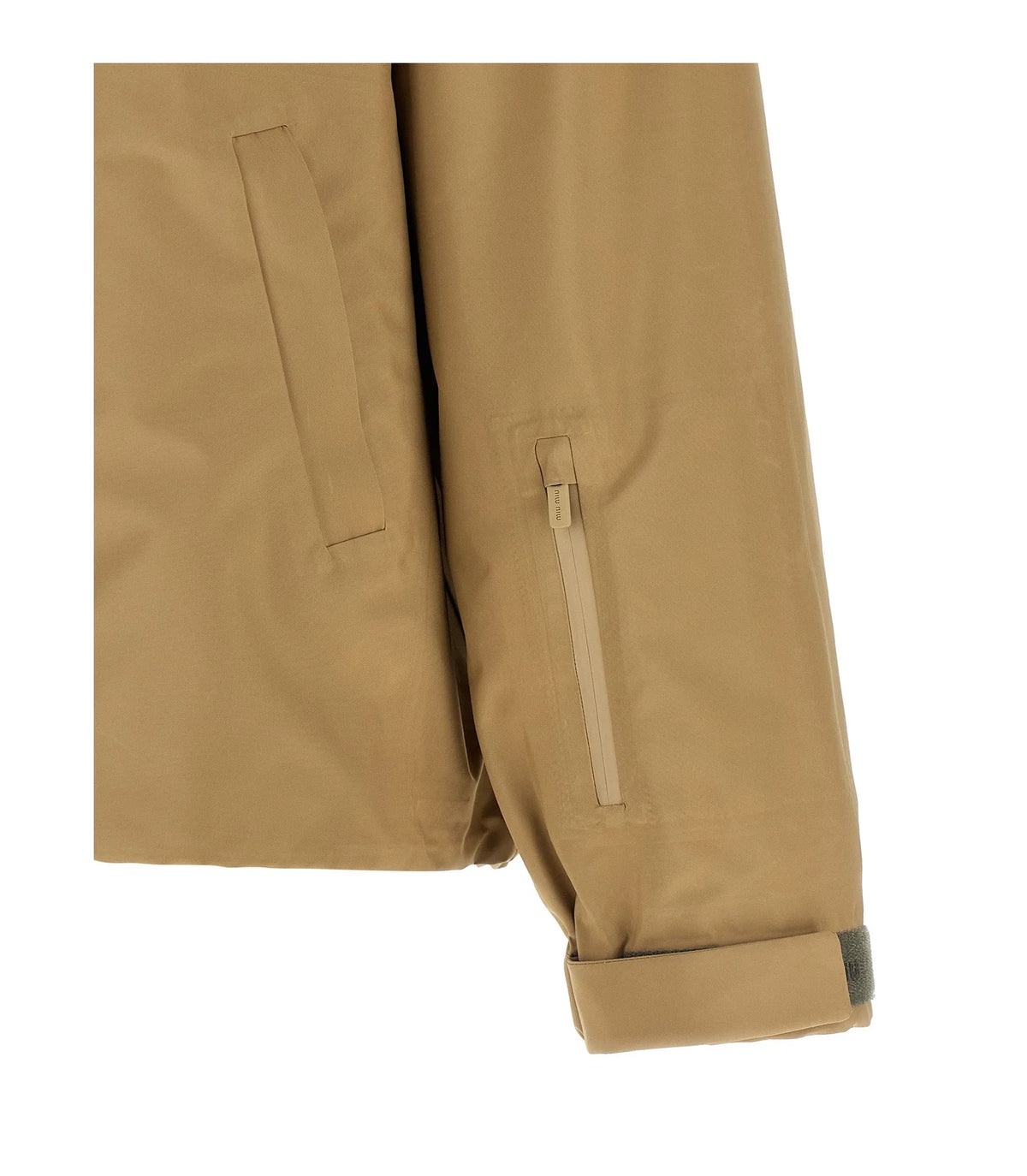 Miu Miu Bomber Jacket in beige, Recycled Polyester — view 4