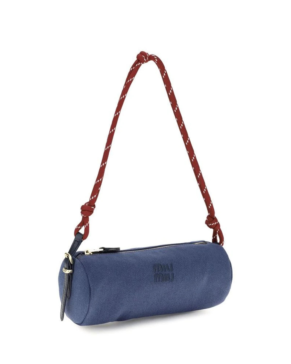 Miu Miu Cross Body Bag in blue, Cotton — view 2
