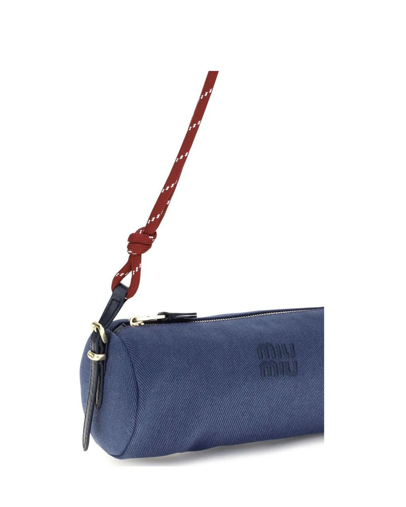 Miu Miu Cross Body Bag in blue, Cotton — view 4