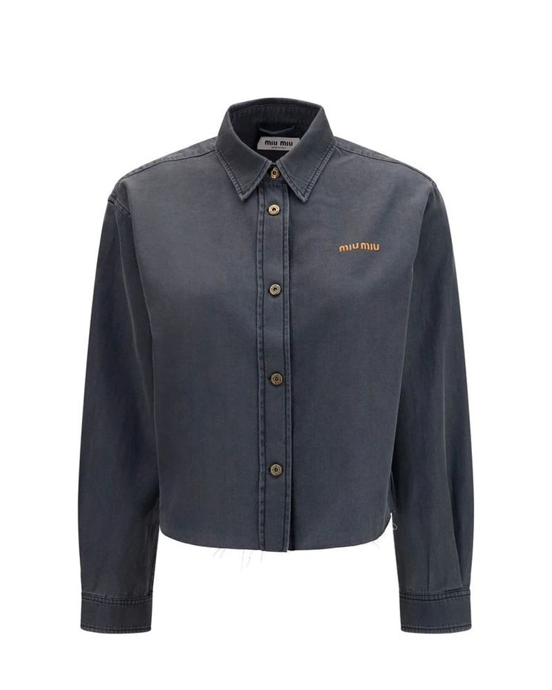 Miu Miu Dress Shirt in gray, Cotton