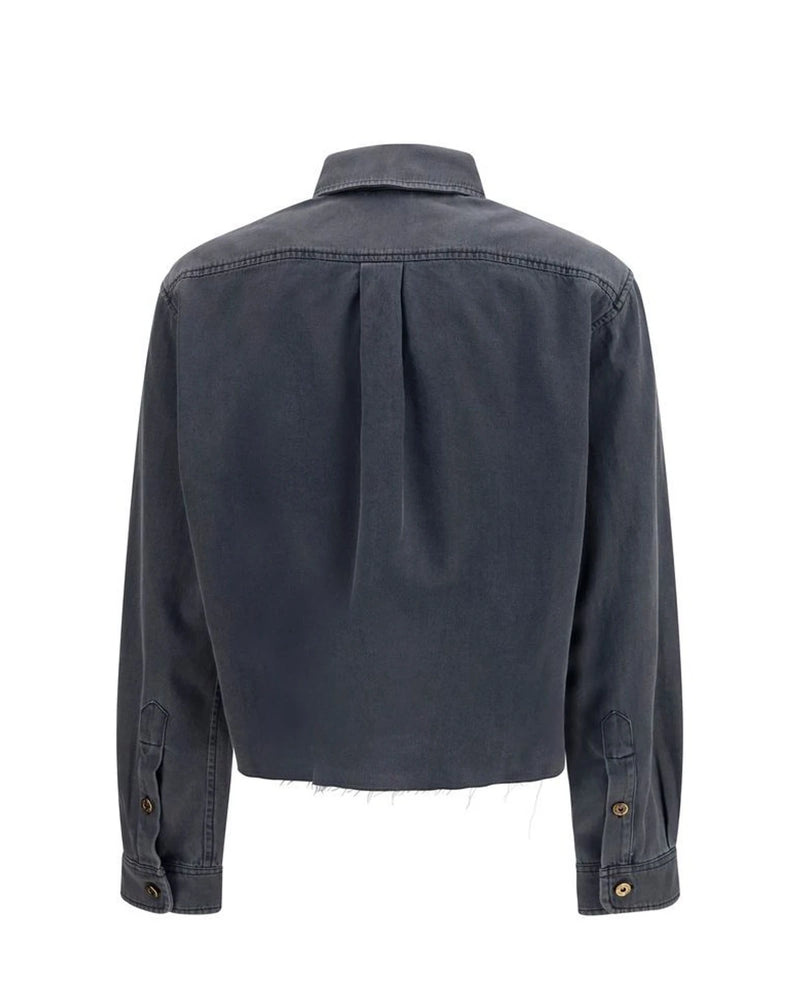 Miu Miu Dress Shirt in gray, Cotton — view 2
