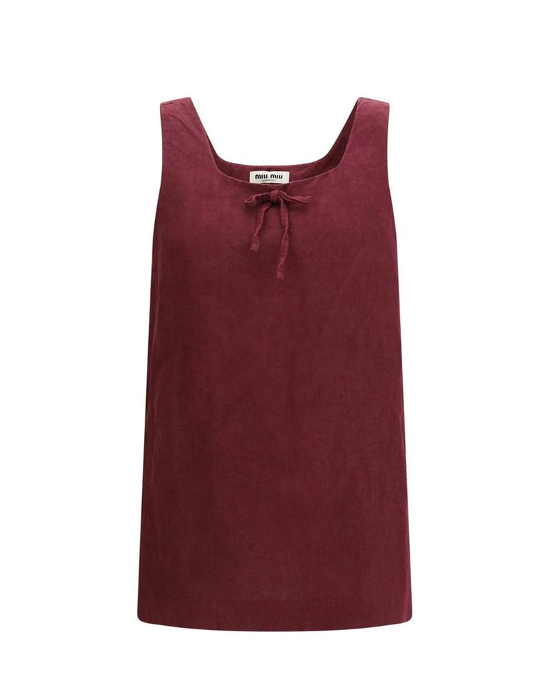 Miu Miu Dresse in red, Linen