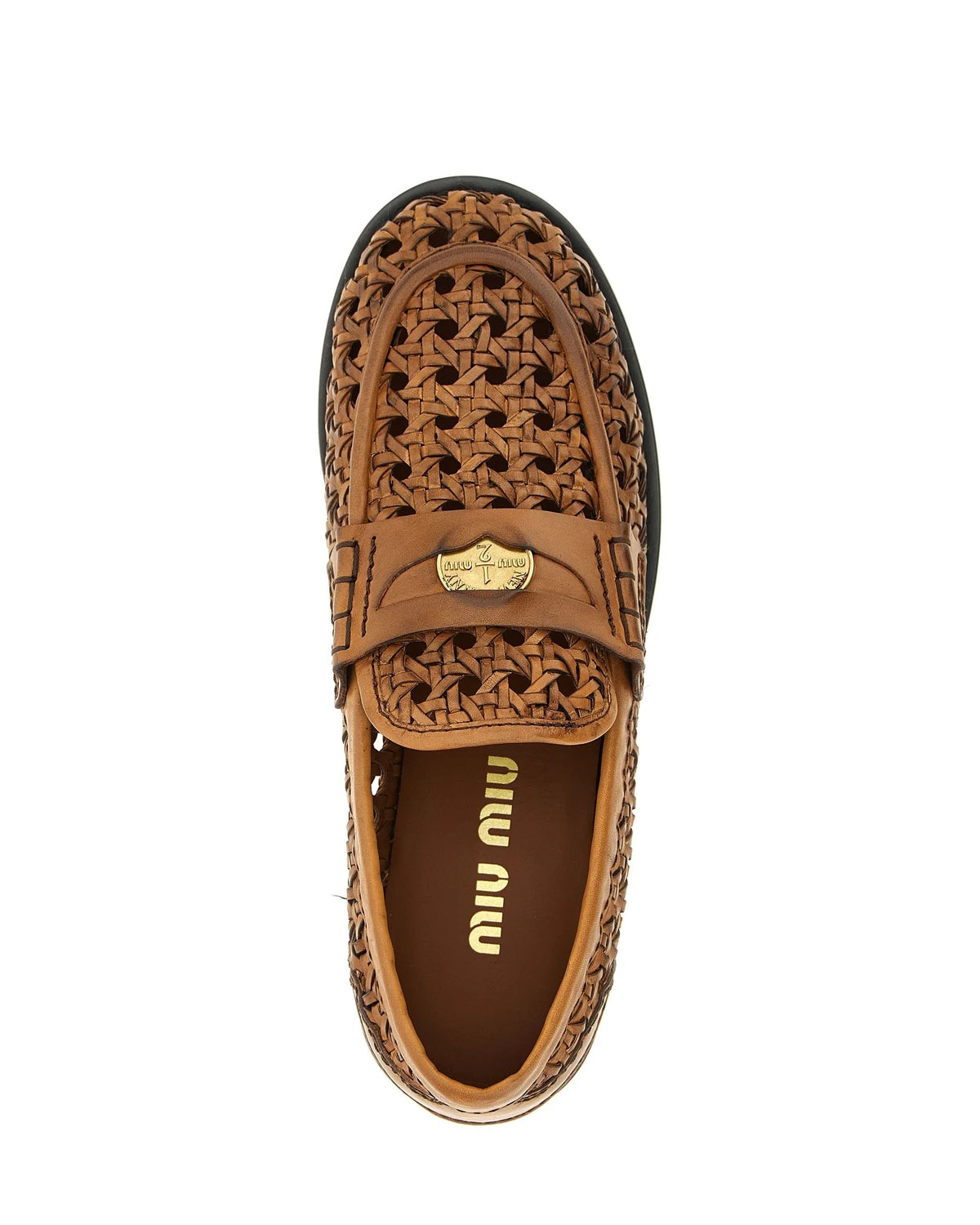 Miu Miu Loafers in brown, Calfskin Leather — view 4