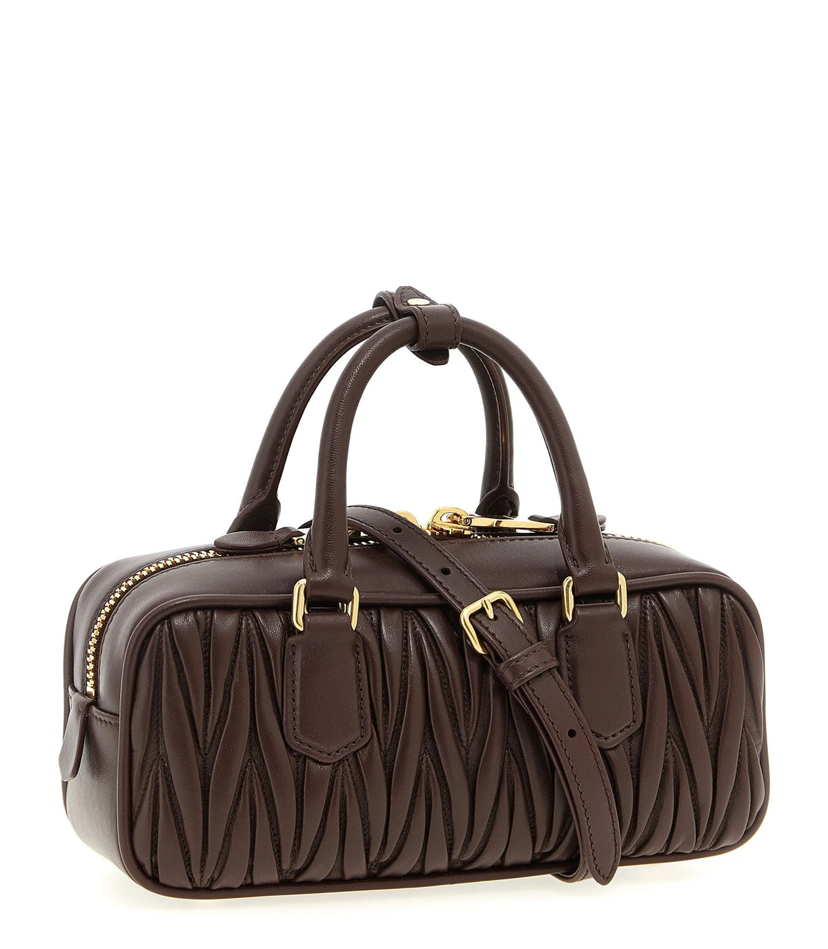 Miu Miu Satchel Bag in brown, Lamb Leather — view 2