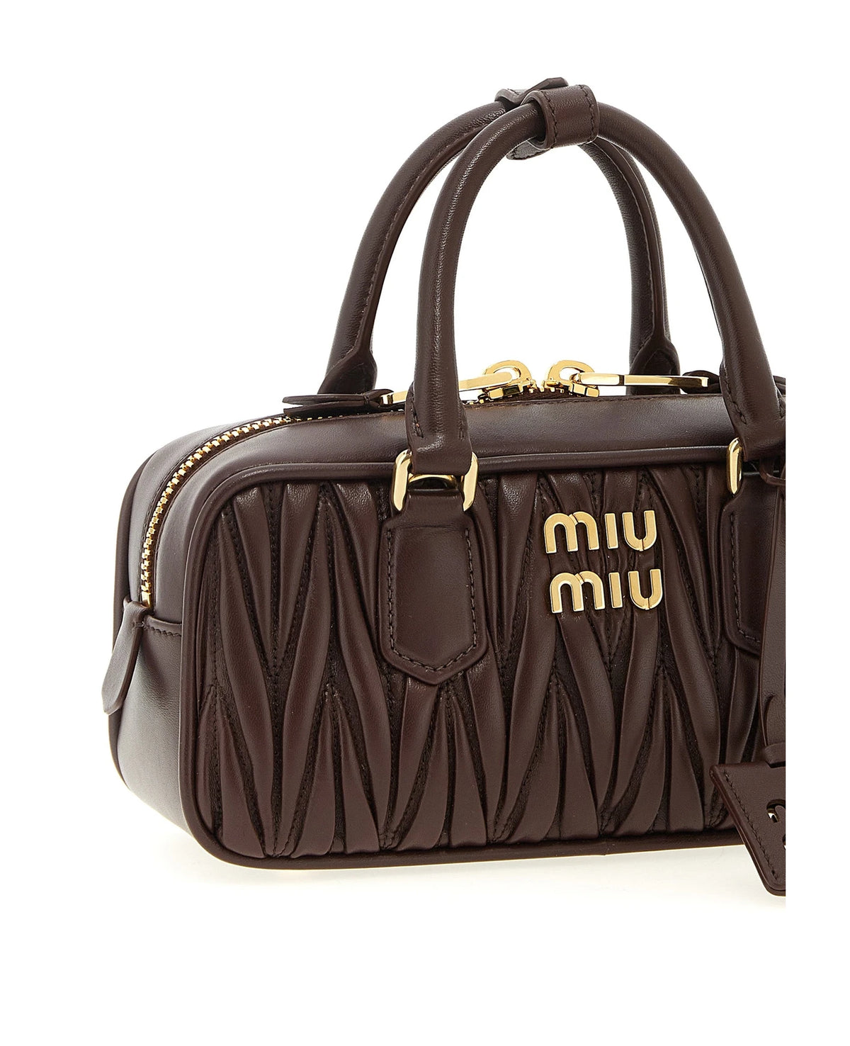 Miu Miu Satchel Bag in brown, Lamb Leather — view 3