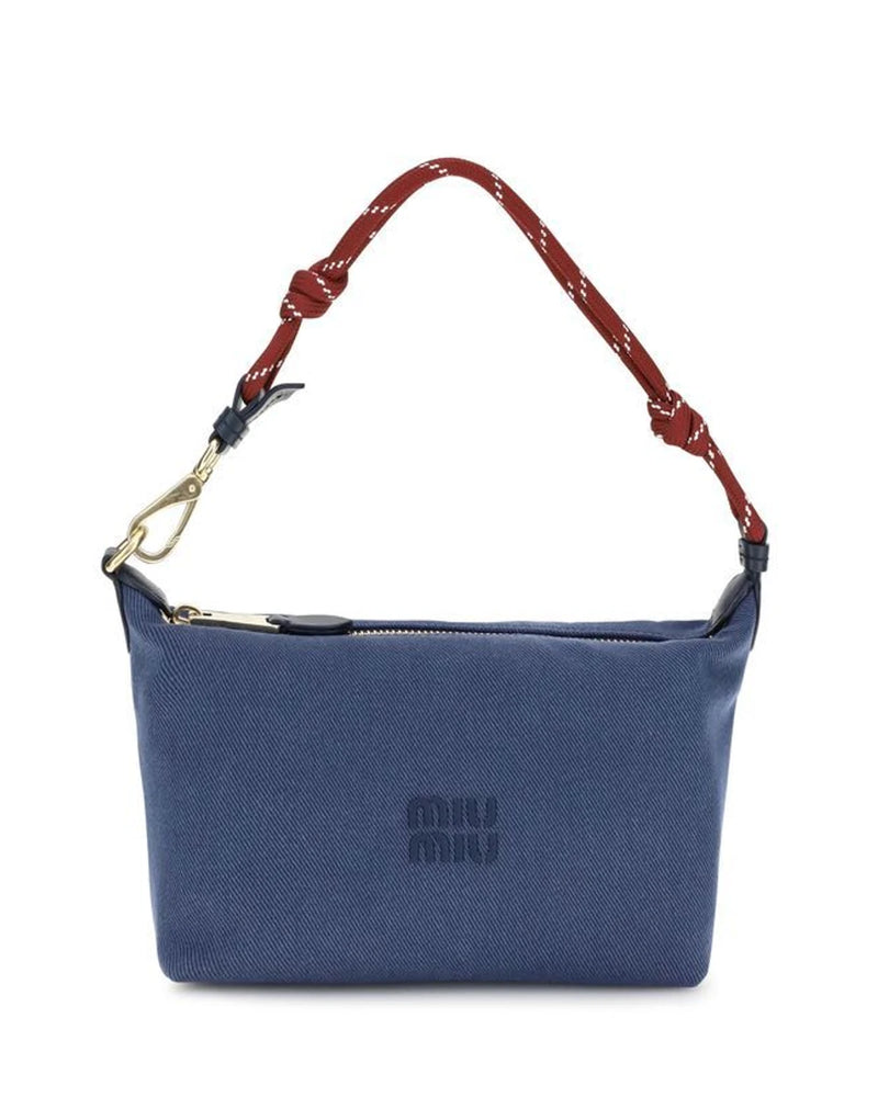 Miu Miu Shoulder Bag in blue, Cotton