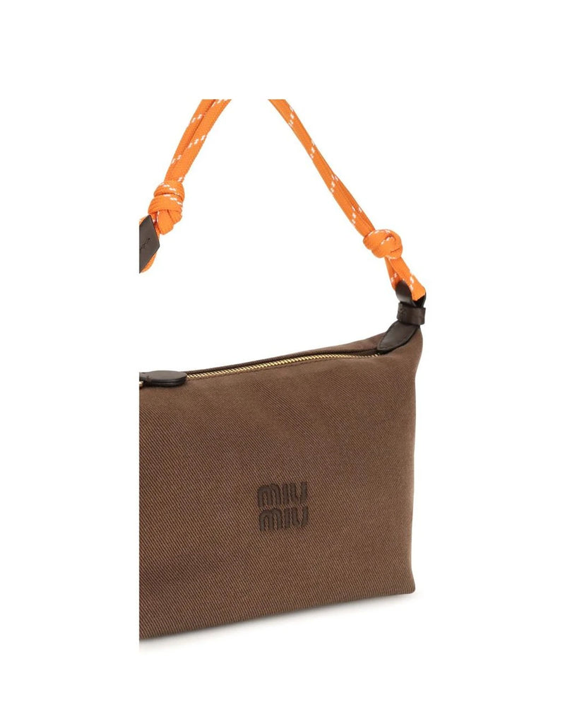 Miu Miu Shoulder Bag in brown, Cotton — view 4