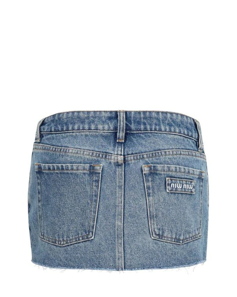 Miu Miu Skirt in blue, Cotton — view 2