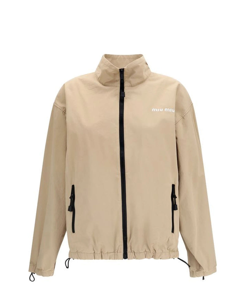 Miu Miu Windbreaker in beige, Cotton