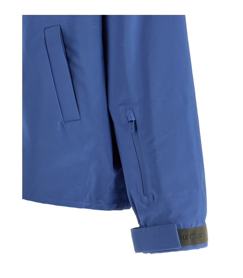Miu Miu Windbreaker in blue, Recycled Polyester — view 4