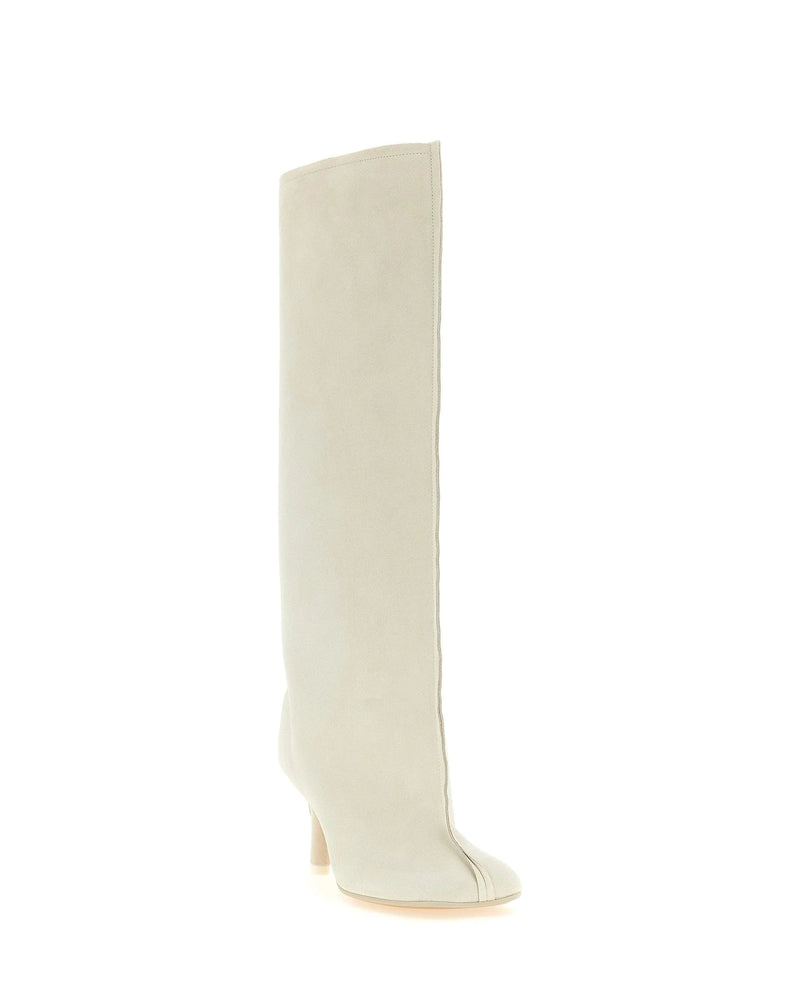 MM6 Maison Margiela Knee High Boots in white, Cow Leather — view 2