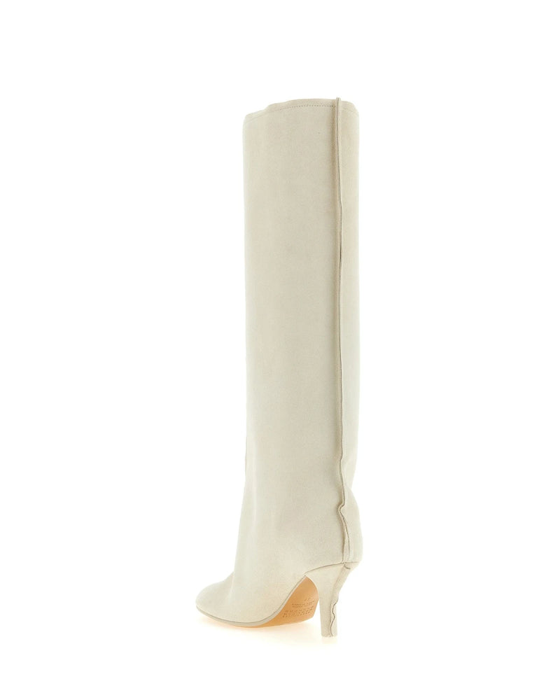 MM6 Maison Margiela Knee High Boots in white, Cow Leather — view 3