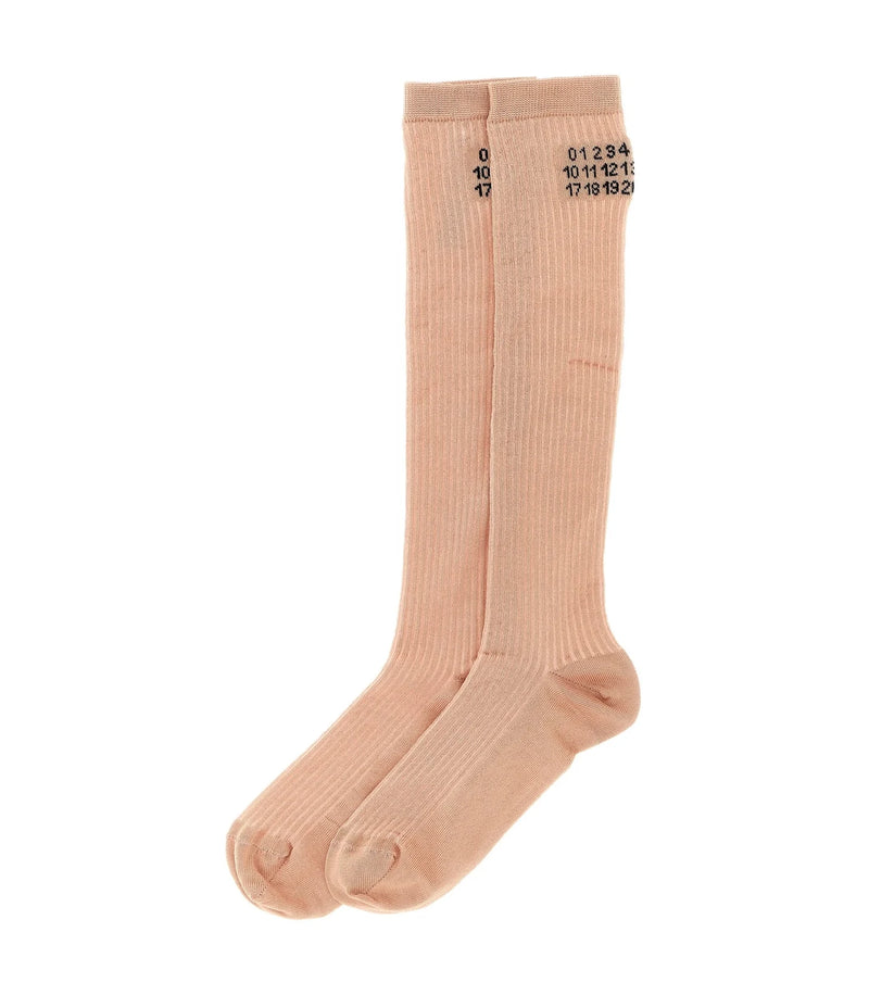 MM6 Maison Margiela Knee Sock in pink, Cotton — view 2