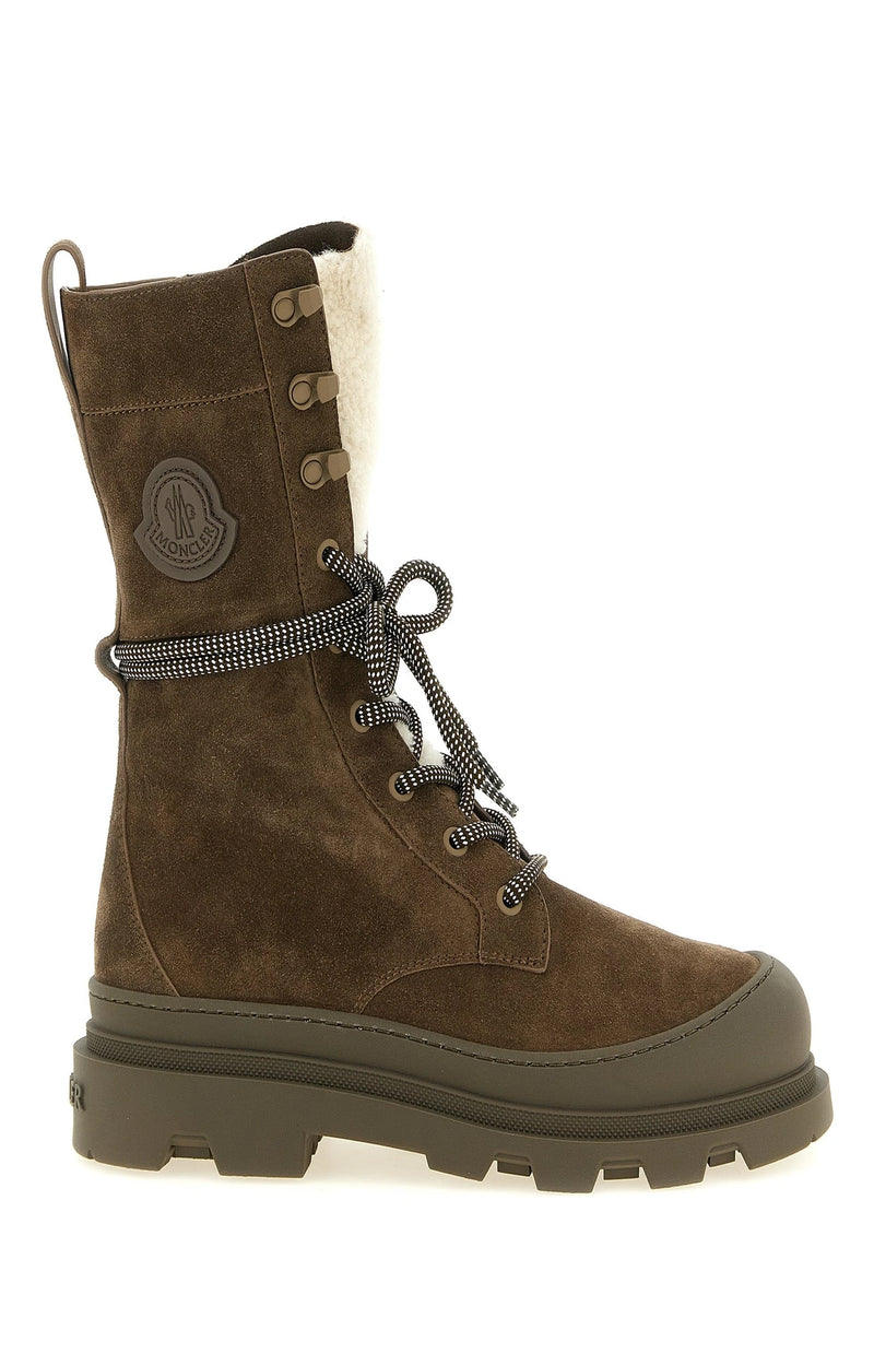 Moncler Boots in brown, Leather