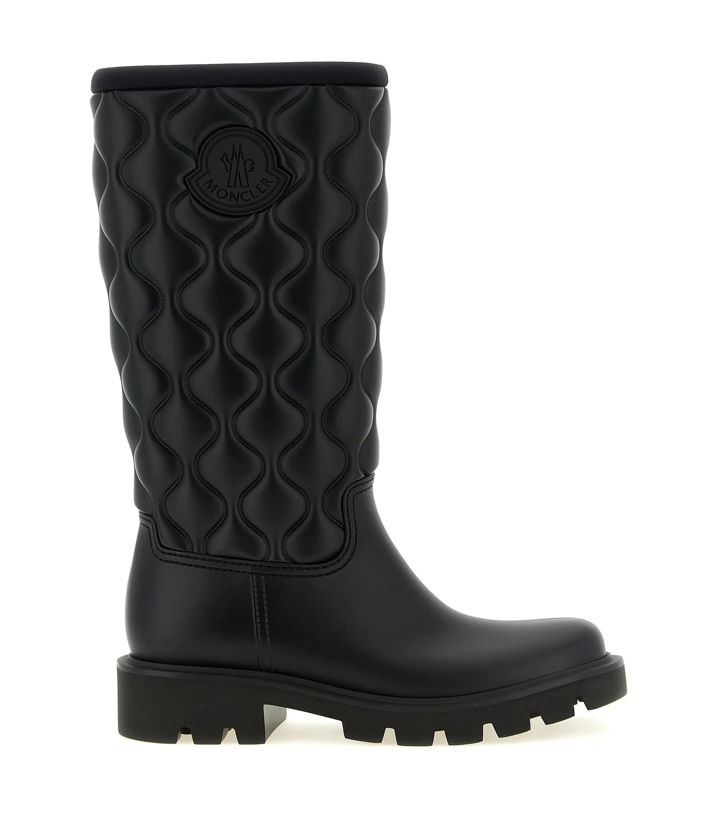 Moncler Knee High Boots in black, Pvc