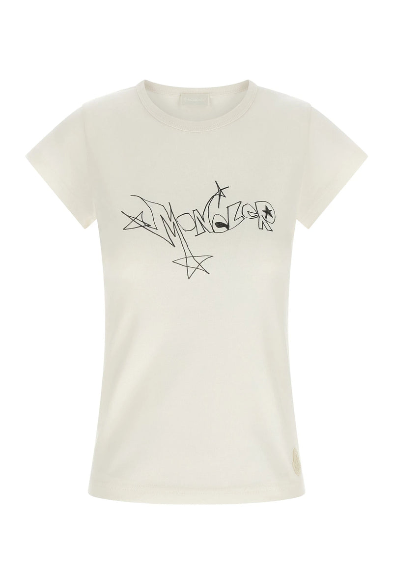 Moncler T-Shirt in white, Cotton
