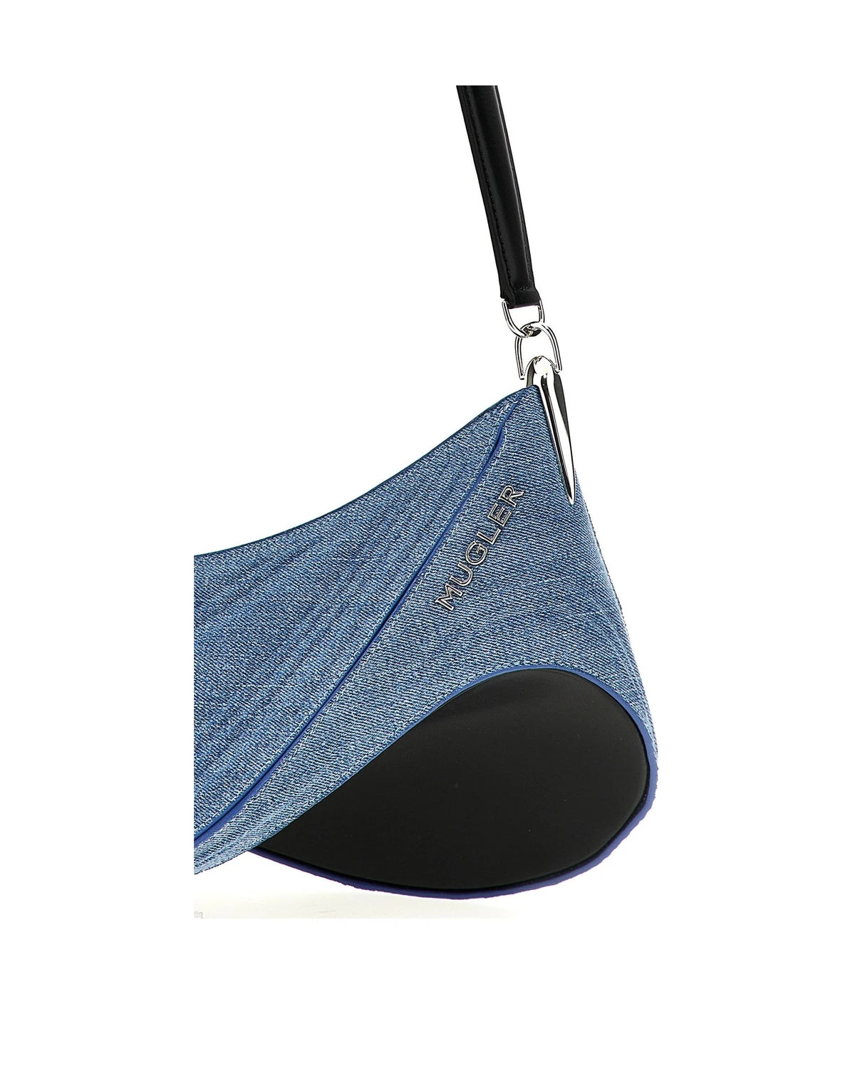 Mugler Shoulder Bag in blue, Calfskin Leather — view 3