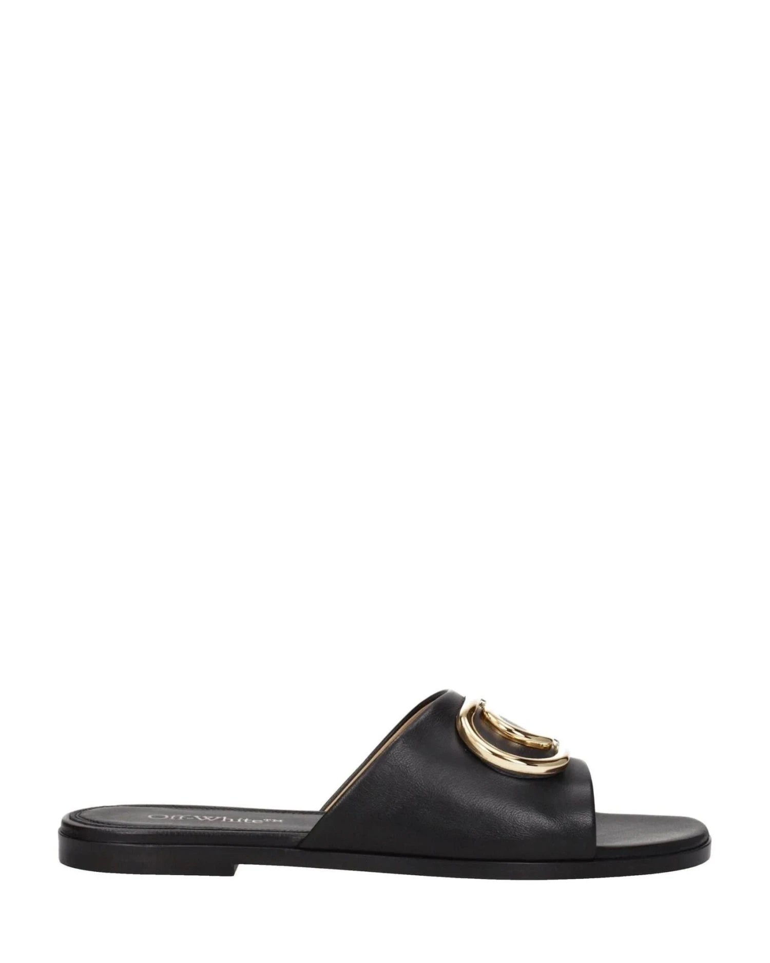 Off- Leather White Slippers Sandals Sandals