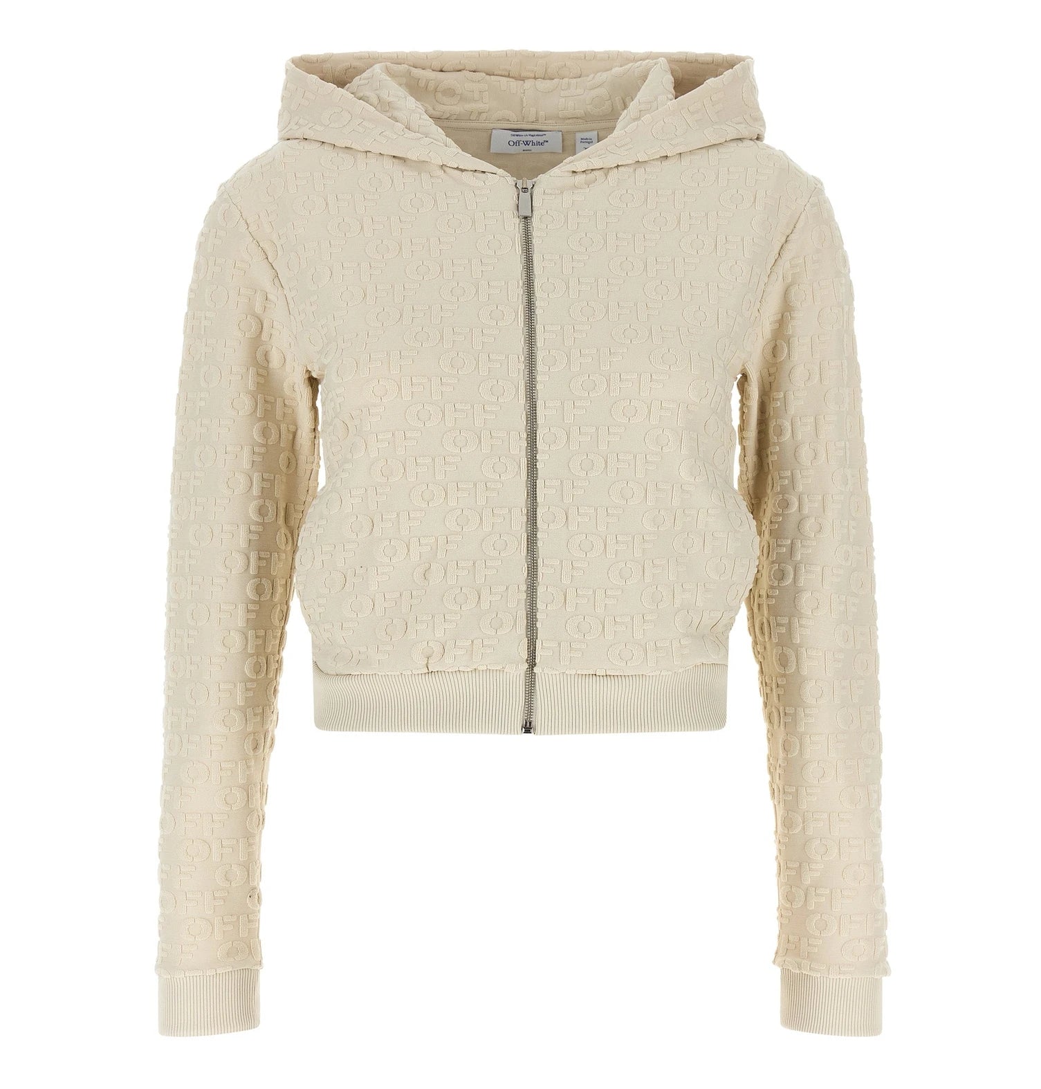 Off-White Hoodie in beige, Cotton