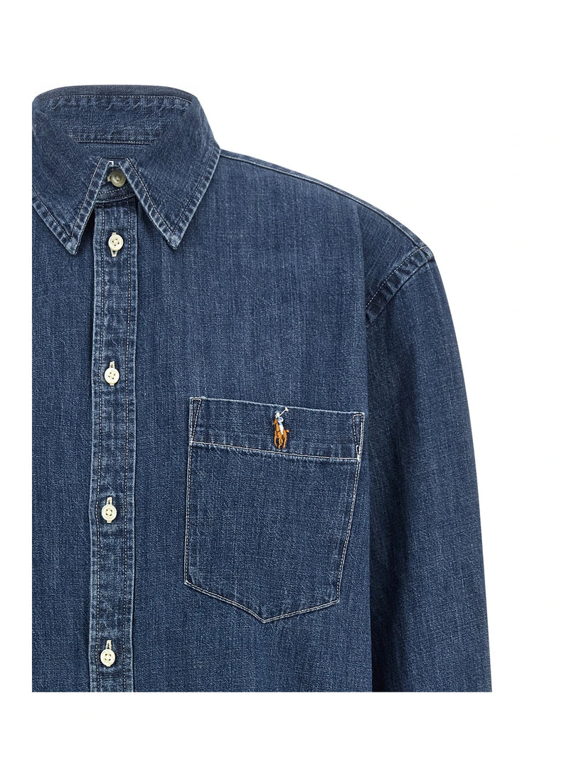 Polo Ralph Lauren Dress Shirt in blue, Cotton — view 3