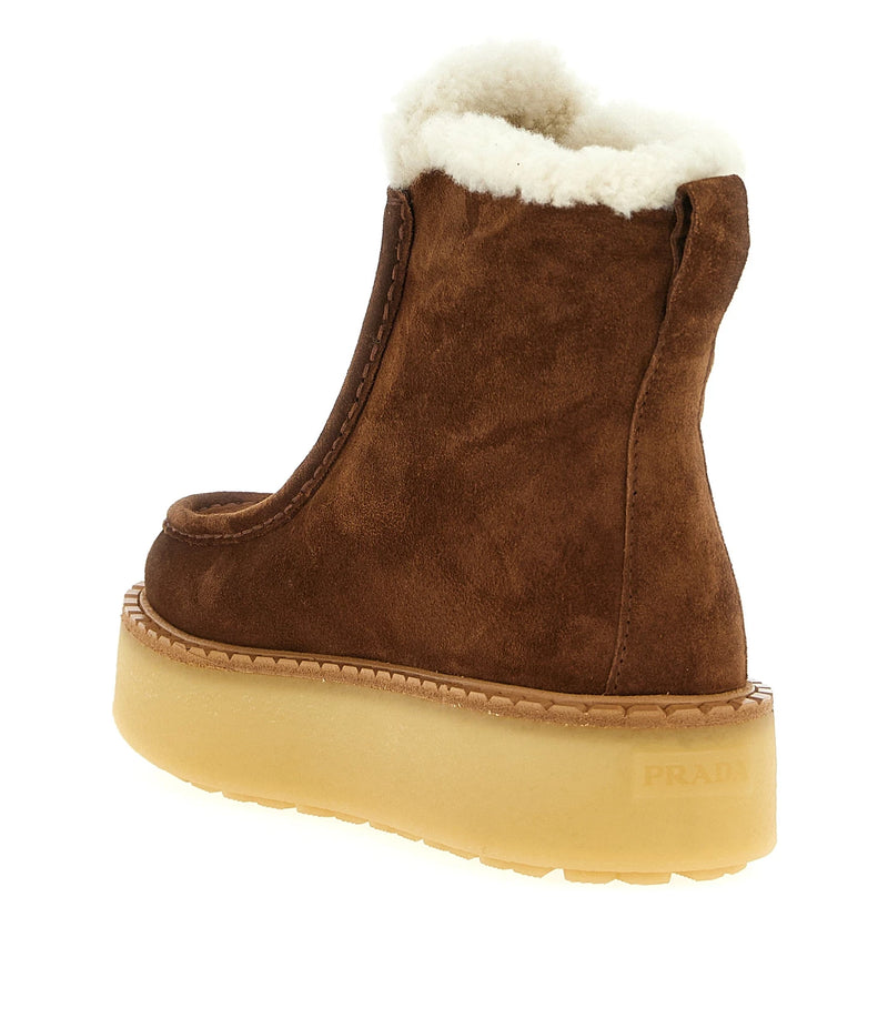 Prada Ankle Boots in brown, Calfskin Leather — view 3
