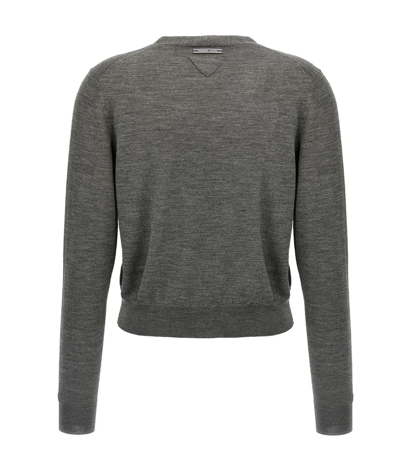 Prada Cardigan in gray, Virgin Wool — view 2
