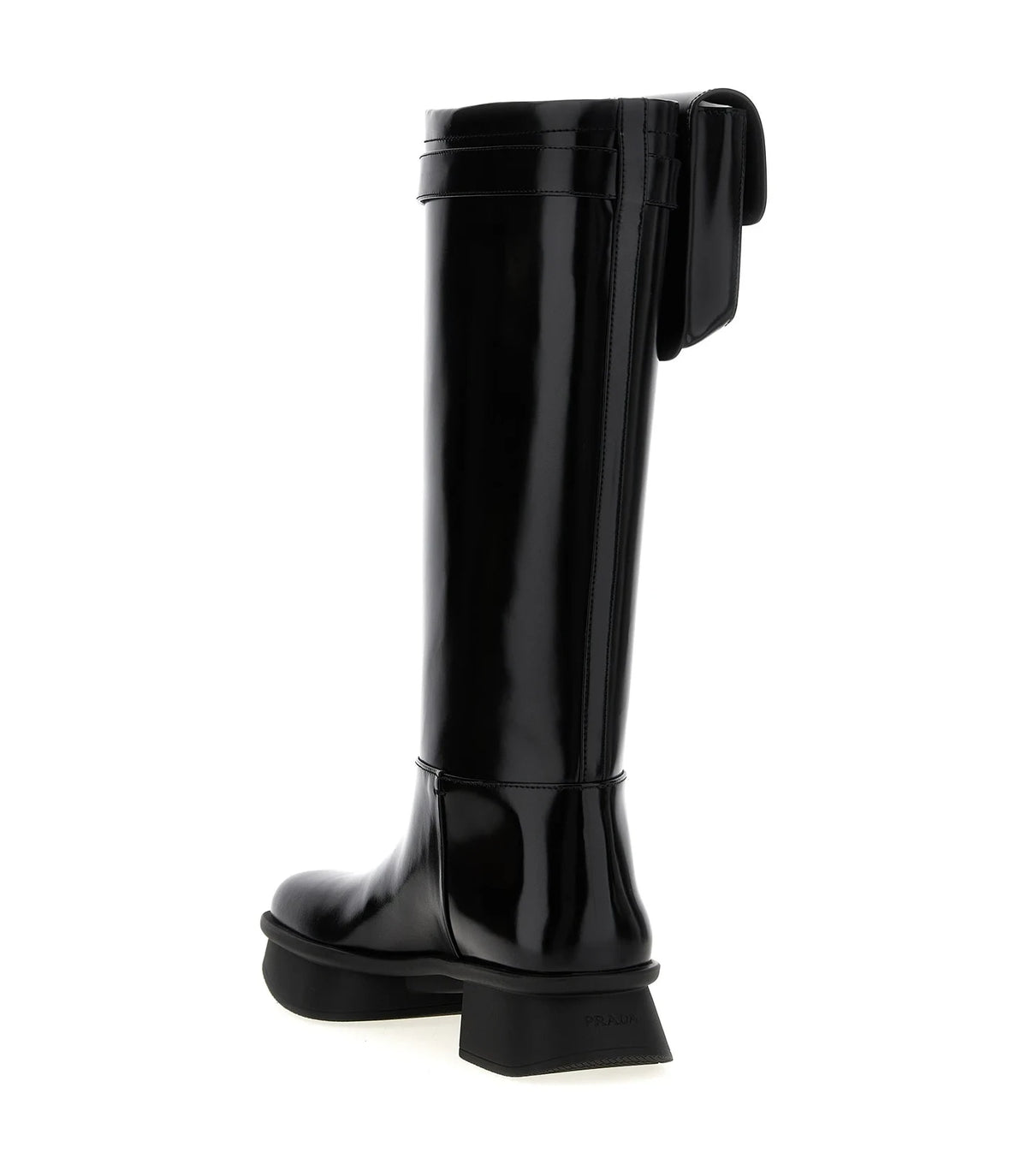 Prada Knee High Boots in black, Calfskin Leather — view 3