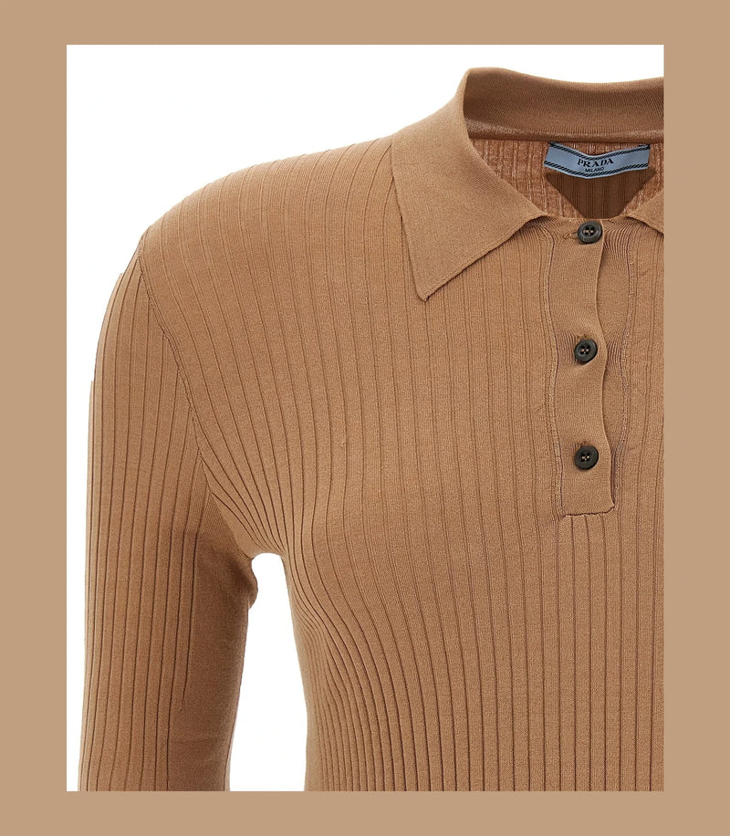 Prada Polo in beige, Cotton — view 3