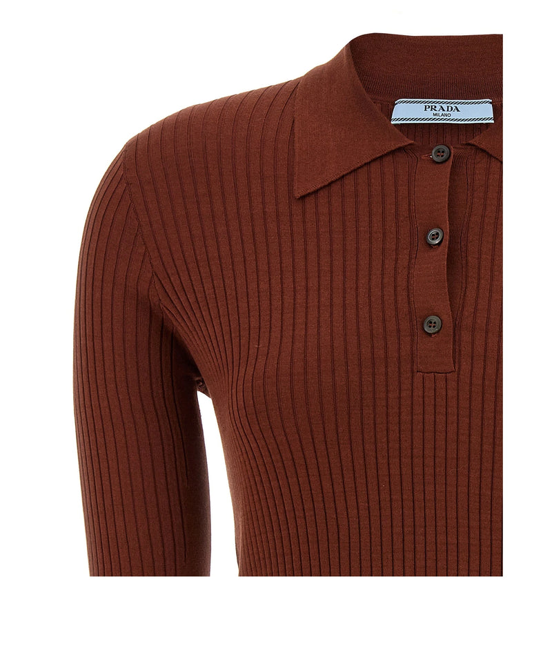 Prada Polo in brown, Cotton — view 3