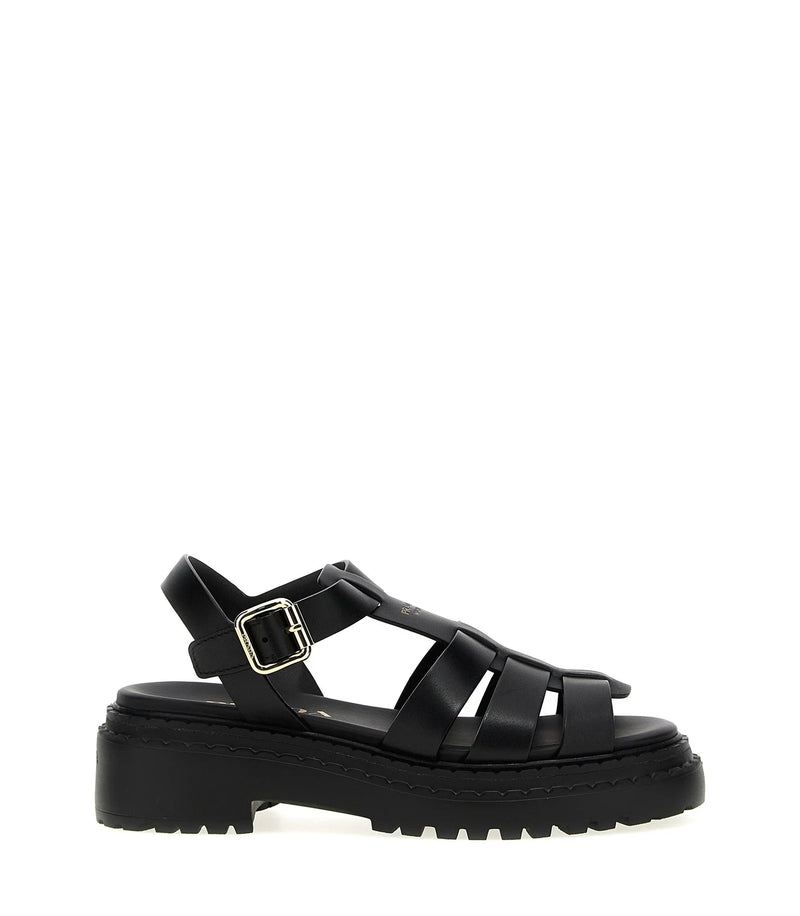 Prada Sandals in black, Calfskin Leather
