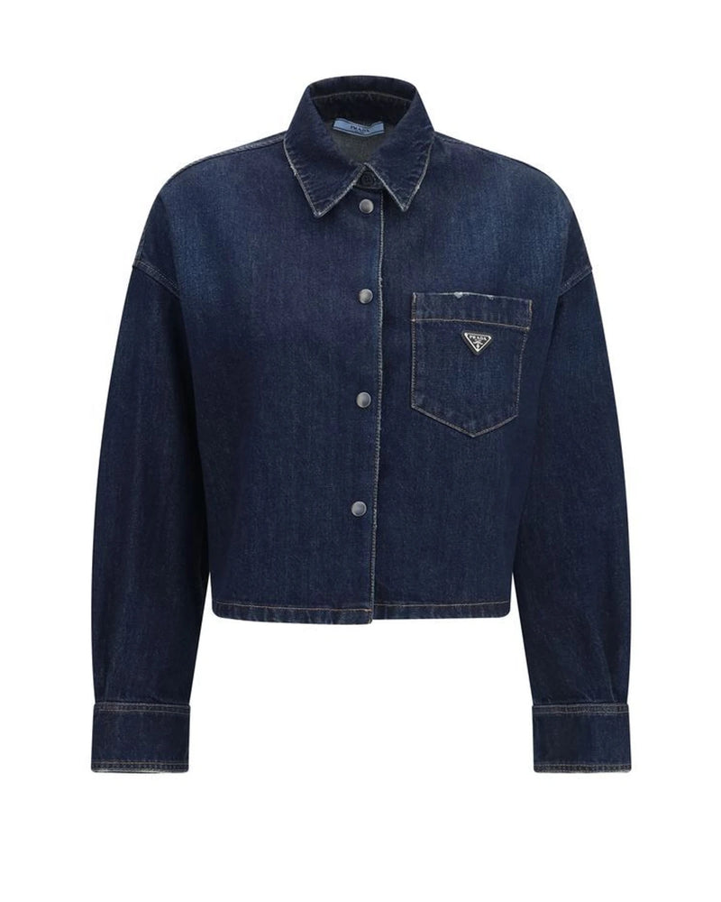 Prada Trucker Jacket in blue, Cotton
