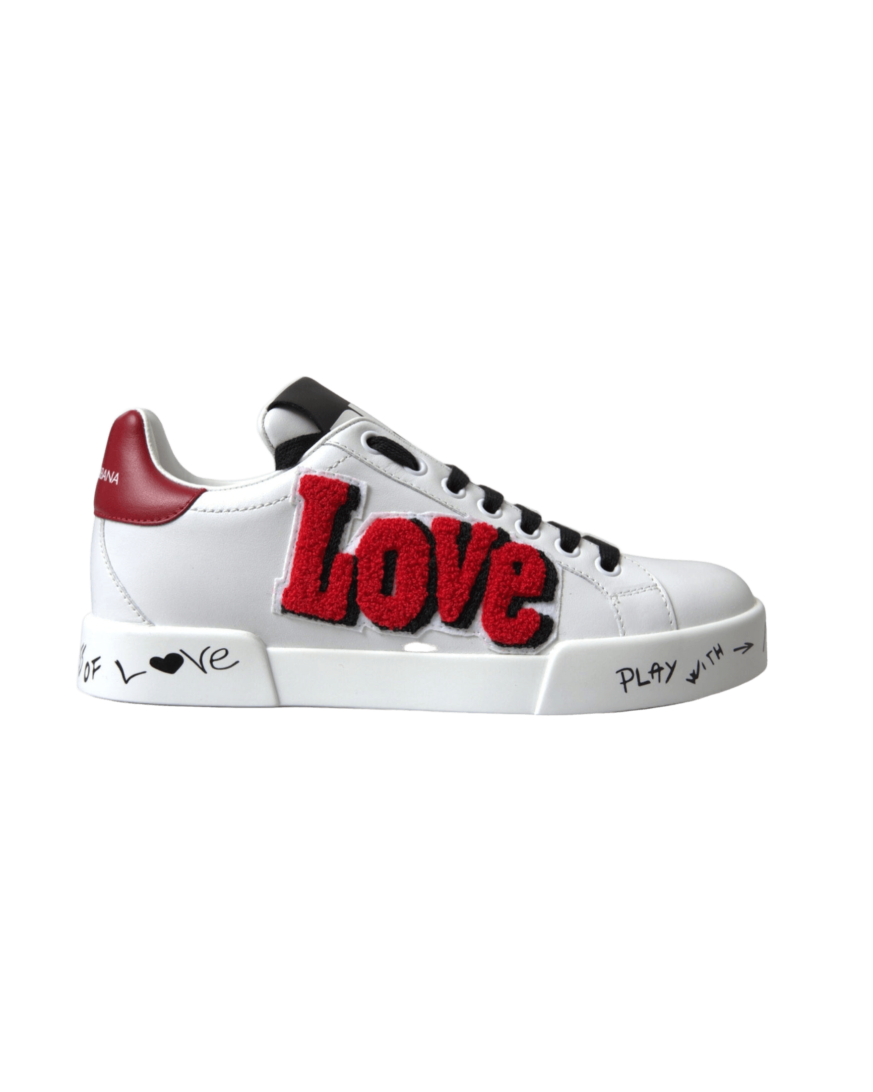 Dolce & Gabbana Chic Portofino Leather White Sneakers Glam Steals