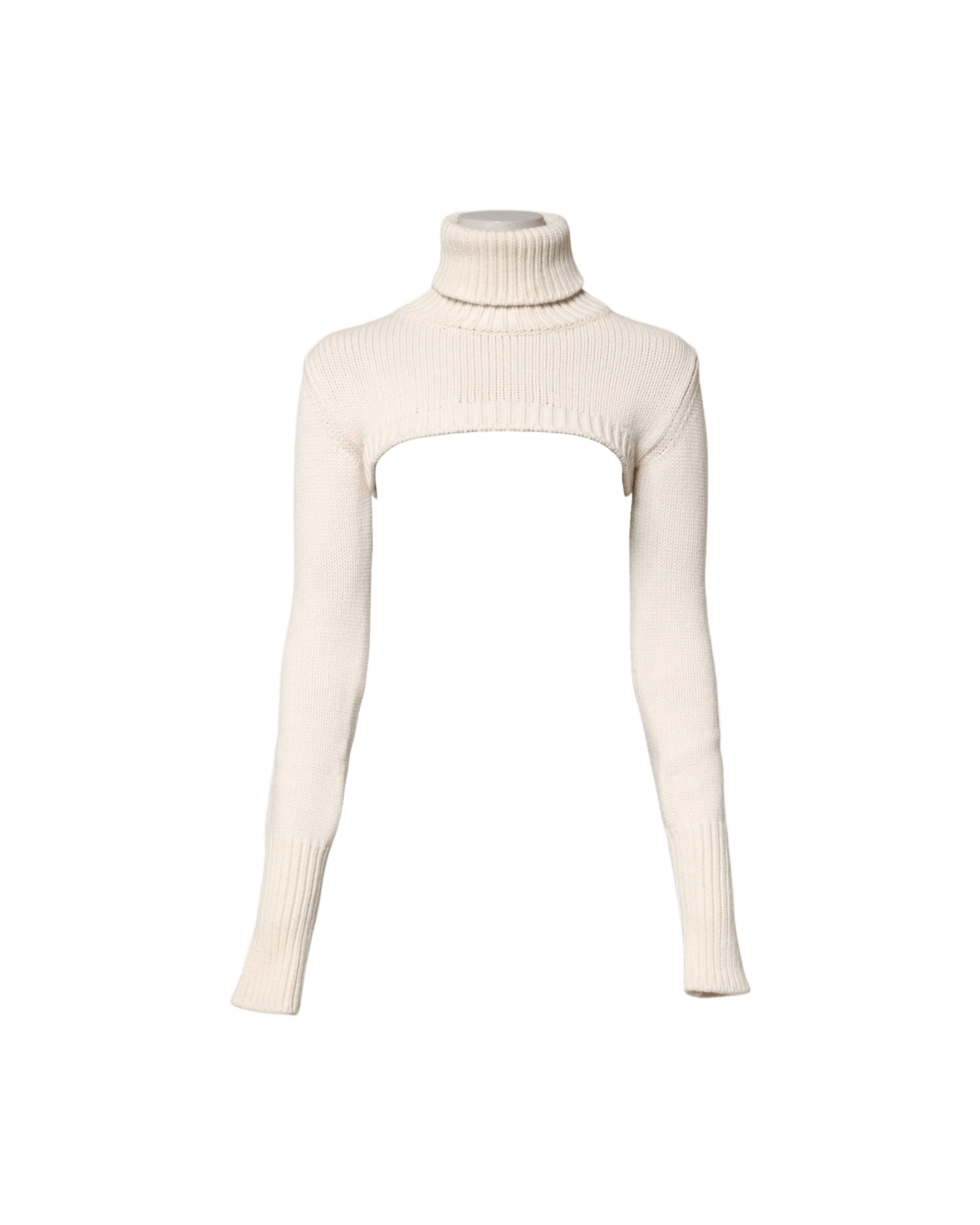 Dolce & Gabbana Ivory Cashmere Turtleneck Cropped Top Sweater Glam Steals